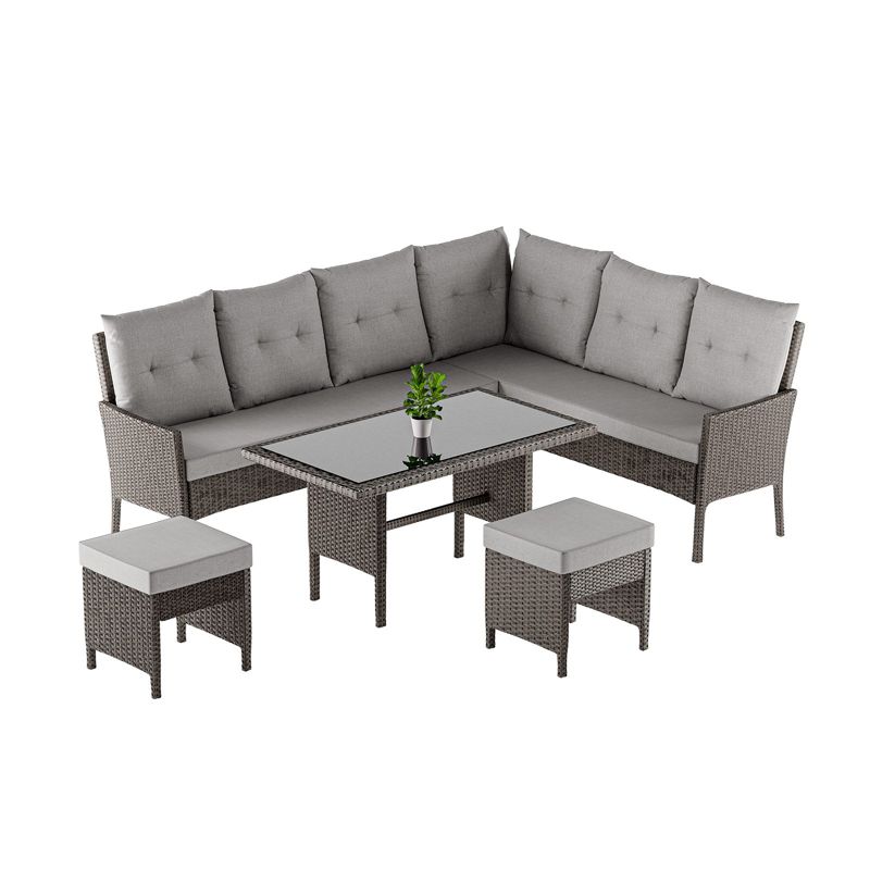 Zestaw mebli ogrodowych rattanowych BELLANTI Cortona 7-osobowy Antracyt 1 szt.