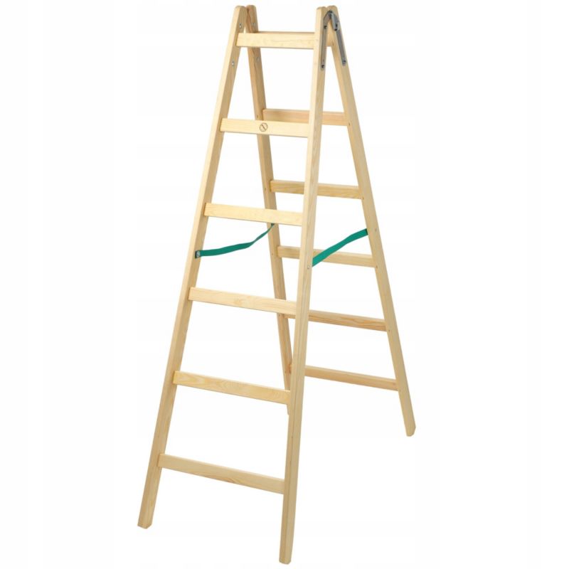 Drabina KADAX Drewniana malarska 2x6 Rozstawna Dwustronna 150kg Produkt Polski 1szt.