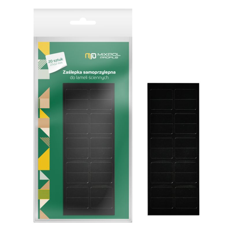 Zaślepka samoprzylepna 12 x 27 mm czarny uni