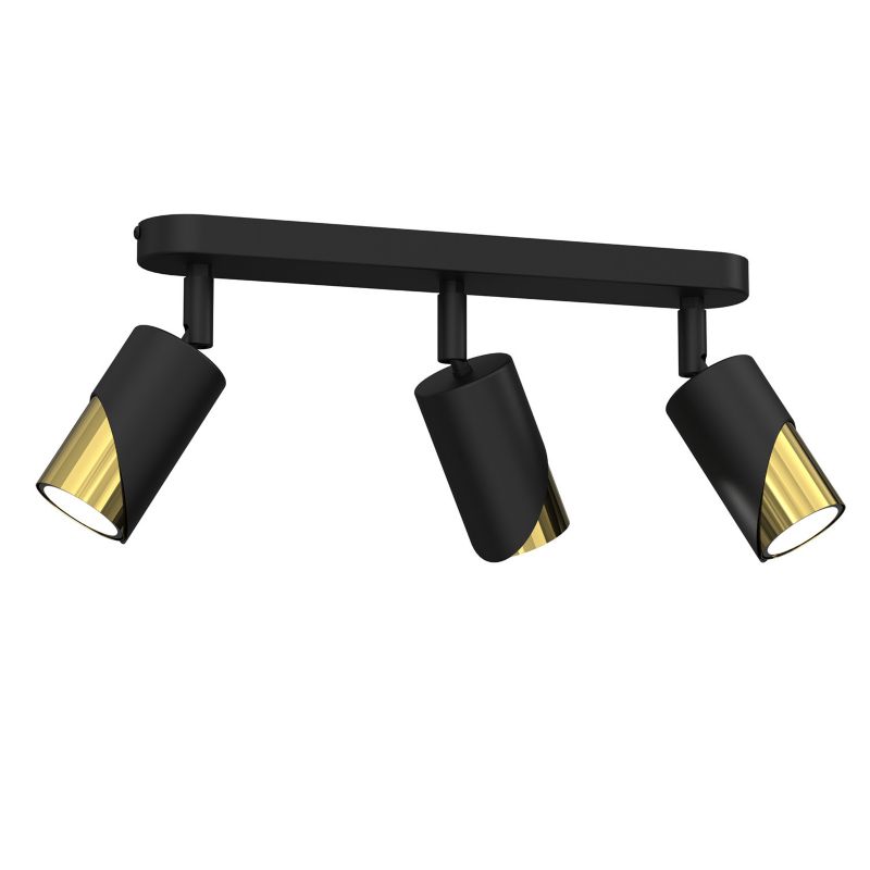 Lampa sufitowa Luminex Shift czarny mat-złoty połysk Listwa z lampami 3 x GU10 x 15W wym: 17 x 33 x 5,5 cm - 1 szt.