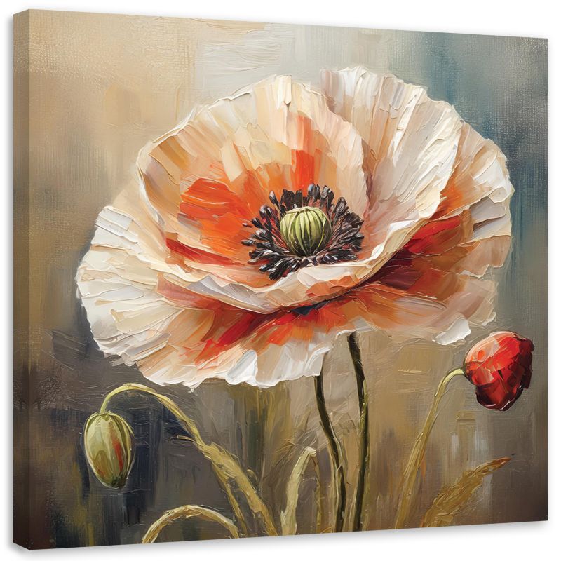 Obraz do salonu sypialni Feeby Mak Kwiat Natura 60x60 cm 1szt