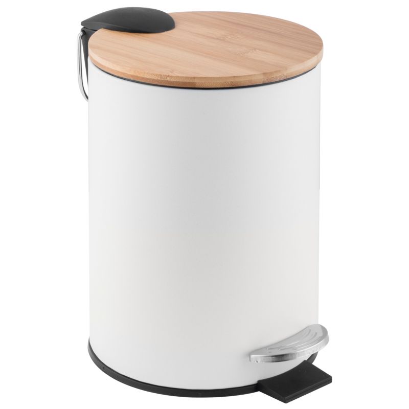 Kosz na śmieci VINI - Yoka Home do łazienki 3l biały bambus Soft Close - 1 szt.