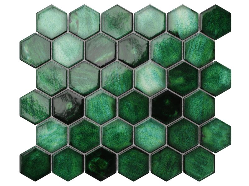 Mozaika ceramiczna Ilcom Heksagon Mykonos green zielona 27,0 x 31,2 cm 1 szt.