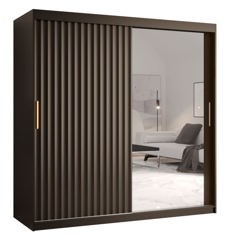 Szafa przesuwna Abiks RIFLO WAVE 2 180 czarny mat+ czarny mat 1 szt.