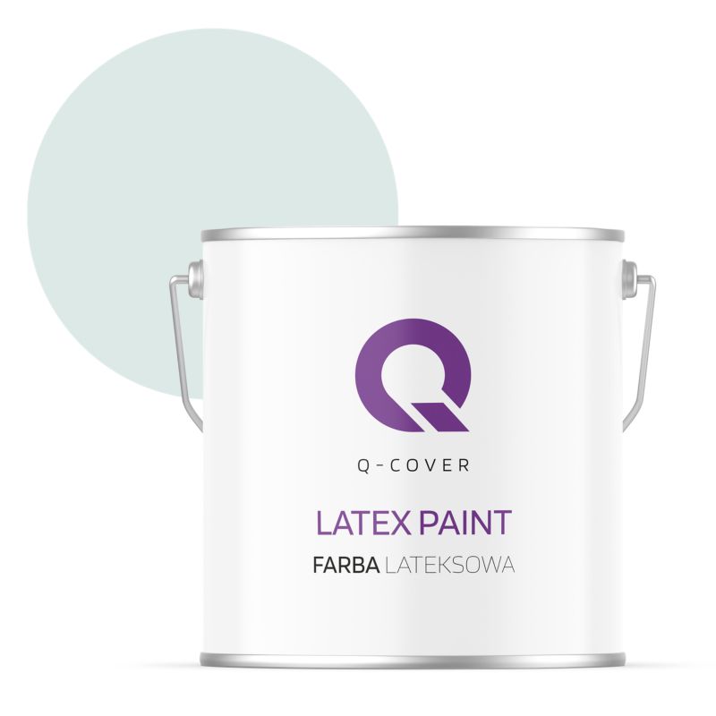 Farba Lateksowa Do Ścian i Sufitów Q-Cover Biel złamana w turkusowy H1576 Głęboki Mat 5L