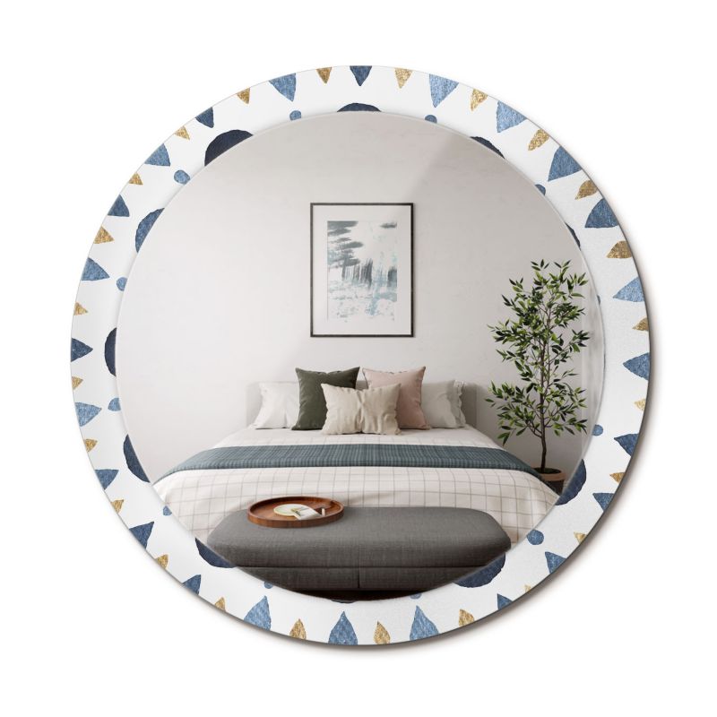 Lustro Wiszące ArtPrintCave 90 cm Mandala Księżycowa Szklana Rama z Wzorem Styl Nowoczesny 1 szt.