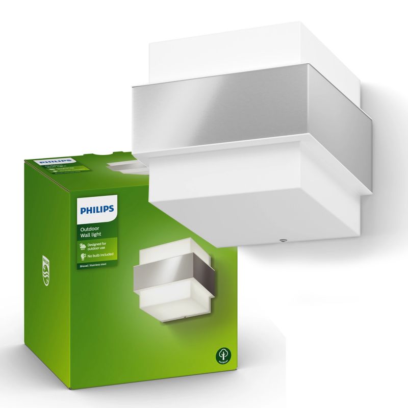 Kinkiet Ogrodowy Philips Lampa Elewacyjna Zewnętrzna E27 IP44 Srebrna Shades 1 szt.