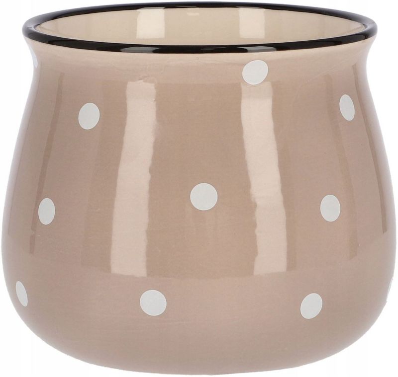 Doniczka ceramiczna KOTARBAU w grochy beżowa 125 mm 1 szt.