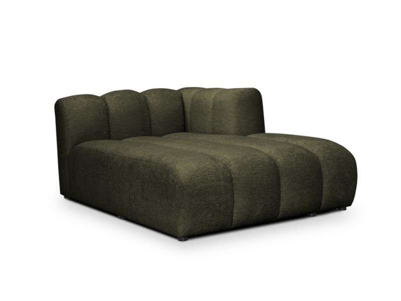 Szezlong prawostronny LaMiaSofa NAPOLI z tkaniny szenilowej 179x113 cm oliwkowy 1 szt.