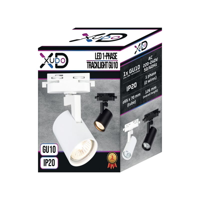 Reflektor LED XUDO szyna 1-faza GU10 Biały 1 szt.