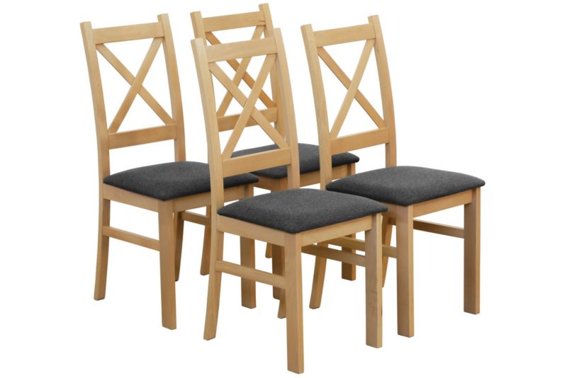 Zestaw Bonni 4x Krzesło tapicerowane do jadalni Dąb Artisan/Grafit 1 kpl.