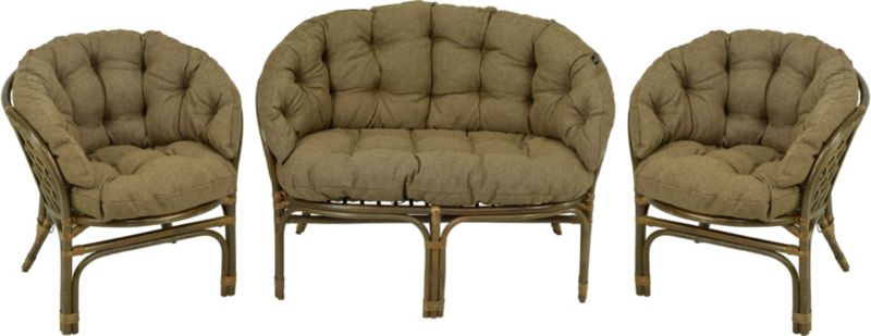 Poduszka na meble rattanowe wiklinowe AMPO komplet brązowy melanż 1 szt.