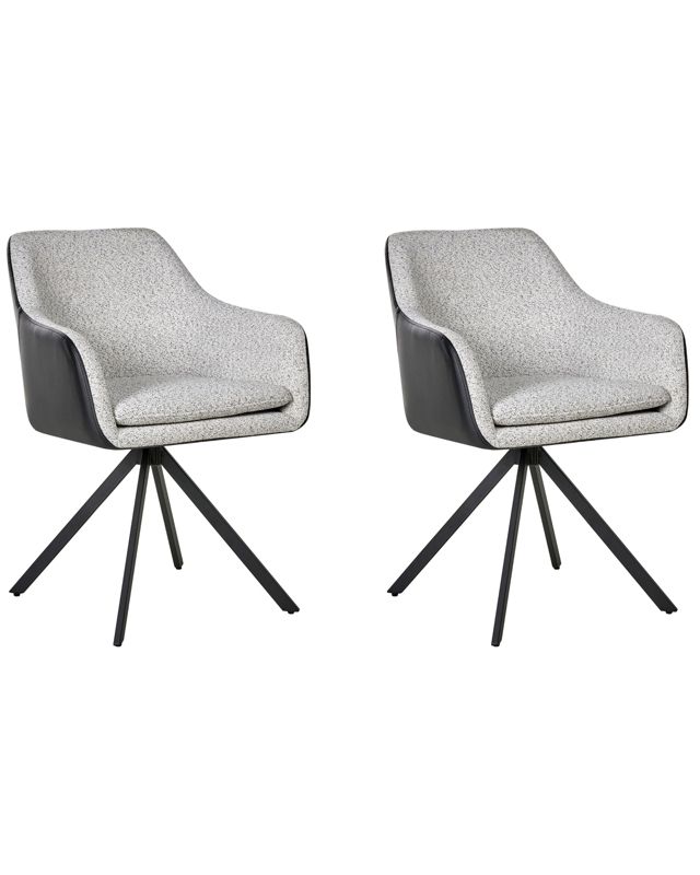 Zestaw 2 krzeseł do jadalni Lithia Czarny/ biały 1 par.