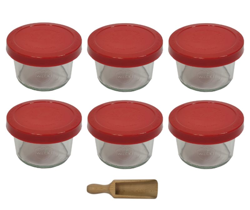 Słoiki MODO24 Weck 200 ml fi 80 mold silikonowe wieka miarka 6 kpl.