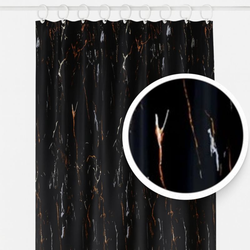 Zasłona prysznicowa Estiva tekstylna 180x200 wzór black stone 1 szt.