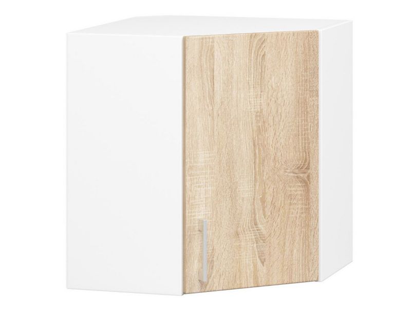 Szafka kuchenna narożna Akord W60 system Lima Biała 60 cm 1 drzwi kolor Dąb Sonoma mat 2 półki 60x30,5x58 cm 1 szt.