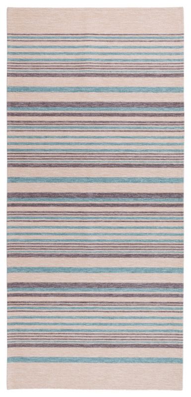 Dywan Laos Chenille Multidecor 065x160cm paski beżowo-turkusowe, 1 szt.