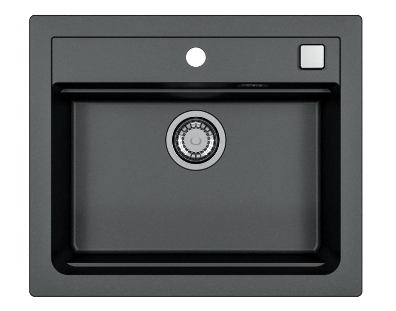 Zlewozmywak granitowy Alveus Atrox 30 kol. 91 czarny (59x50cm) 1-komorowy 1szt.