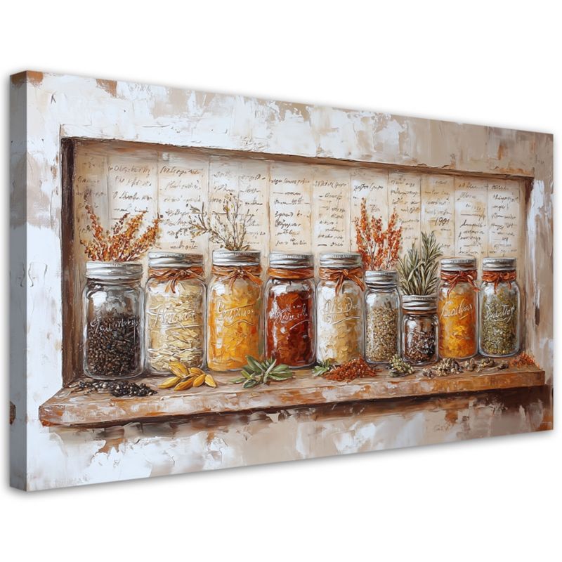 Obraz na płótnie Feeby Zioła Przyprawy Retro 120x60cm 1szt