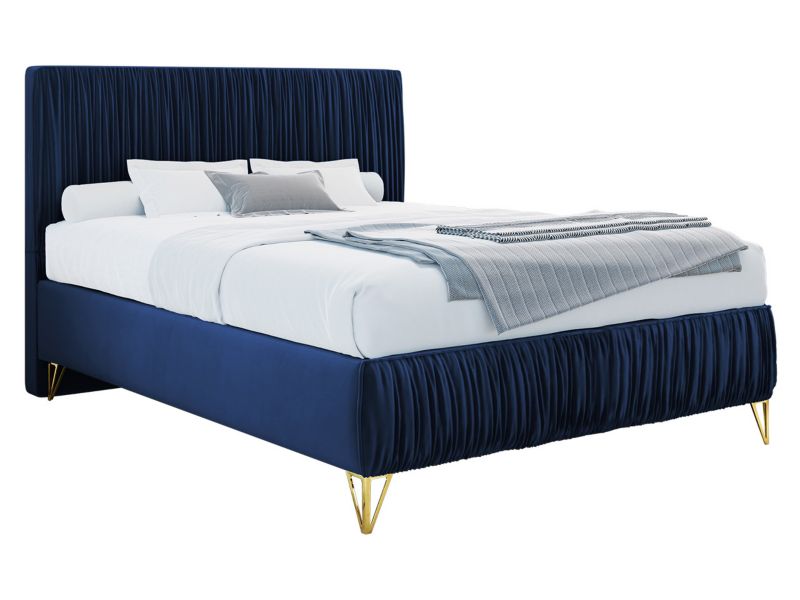 Łóżko tapicerowane MIRJAN 24 Lux II 120x200 granatowy aksamit 1 szt.