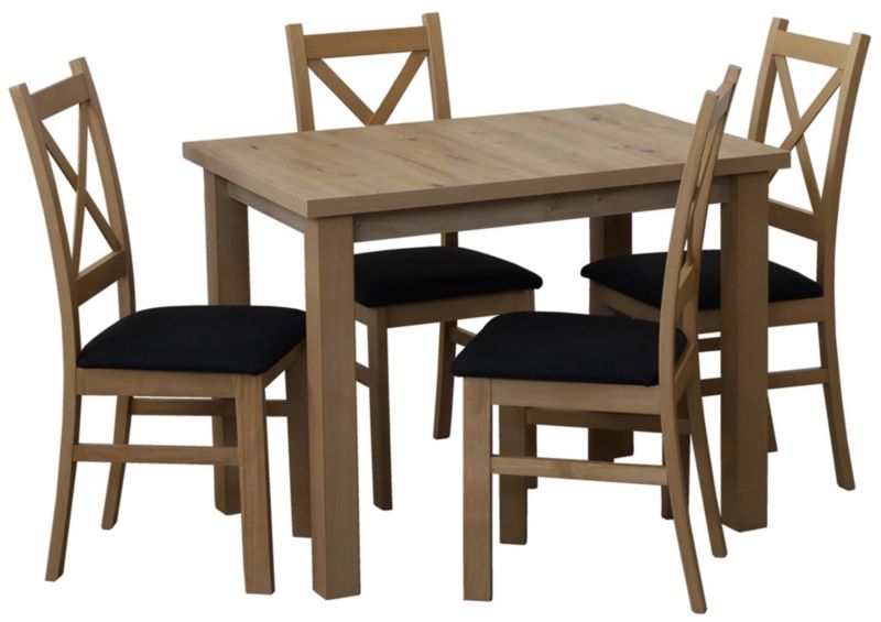 Komplet stół 100x70 z 4 krzesłami Bonni M016-4 Dąb Artisan 1 kpl.