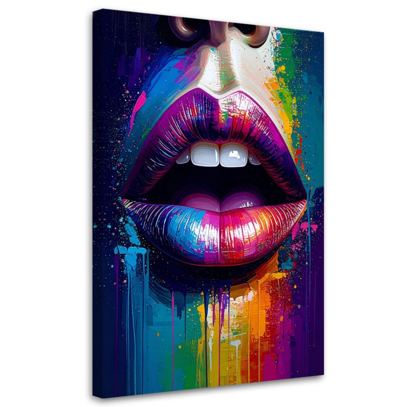 Obraz do salonu sypialni Feeby Czerwone Usta Twarz Kobiety 60x90cm 1szt