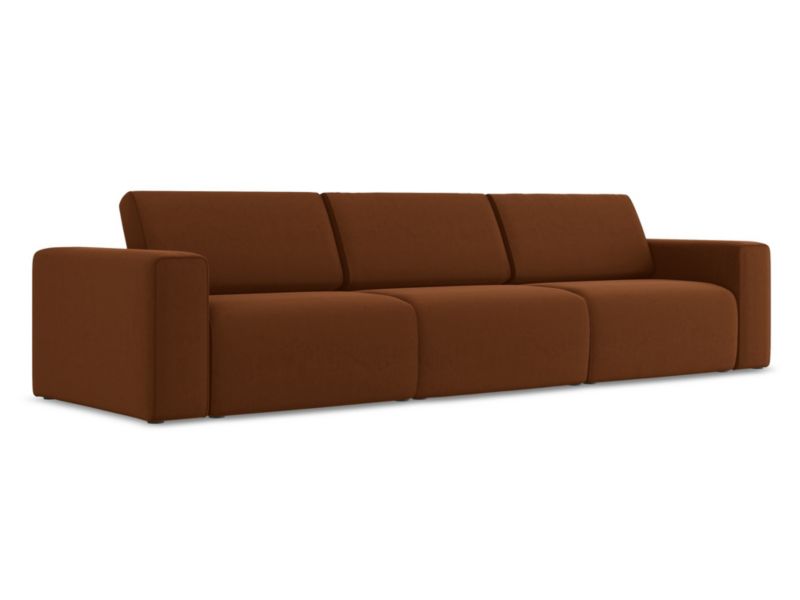 4-osobowa kanapa modułowa LaMiaSofa CASERTA z tkaniny welwetowej 314x103 cm terakota 1 szt.