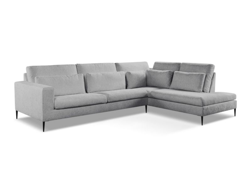 Narożnik prawostronny LaMiaSofa DIANO z tkaniny szenilowej 314x222 cm jasny szary 1 szt.