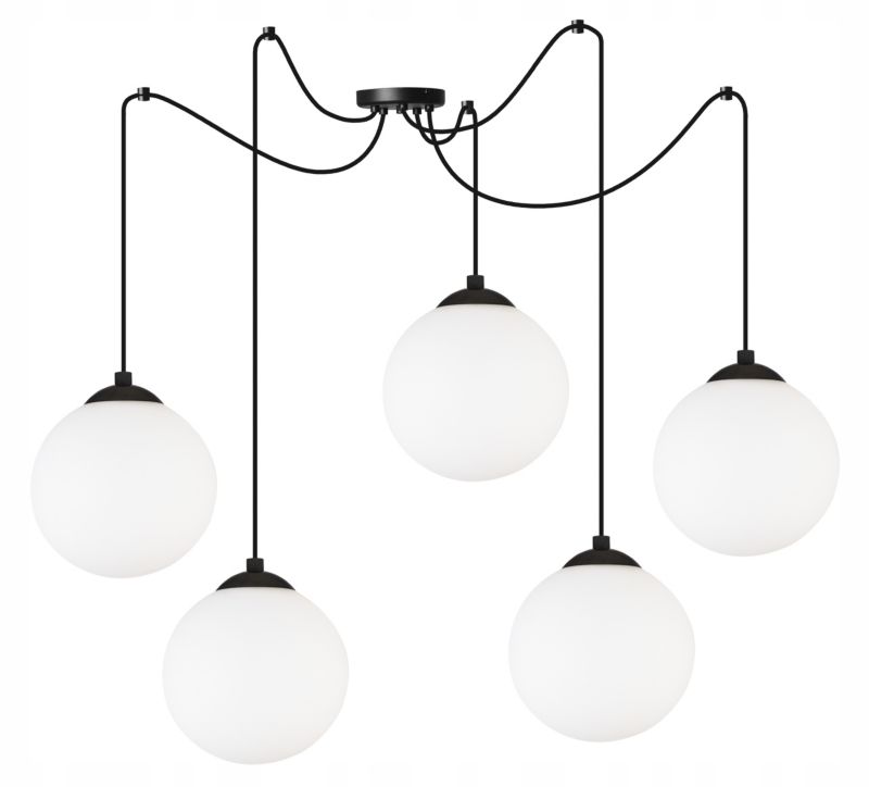 Lampa sufitowa wisząca Light Home LH Florence Pająk 5x E27 60W czarny/biały 15cm 1szt.