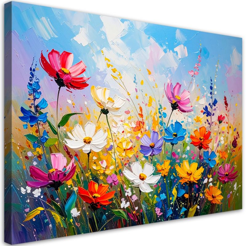 Obraz do salonu sypialni biura Feeby Kolorowe Polne Kwiaty 100x70cm 1szt