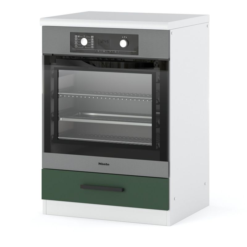 Szafka Kuchenna Hurtownia-Mebli Stojąca Do zabudowy piekarnika Blanka dolna piekarnik 60cm 60cm Biały Mat Butelkowa Zieleń 60x4