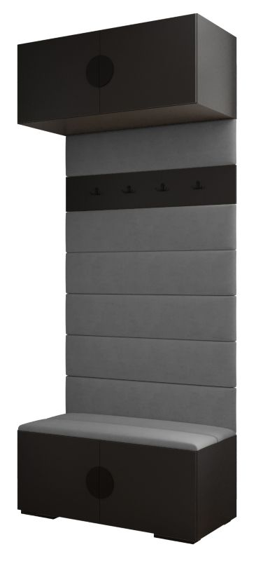 Garderoba wysoka do przedpokoju Abiks INOVA 4 czarny+czarny+man16 1 szt.