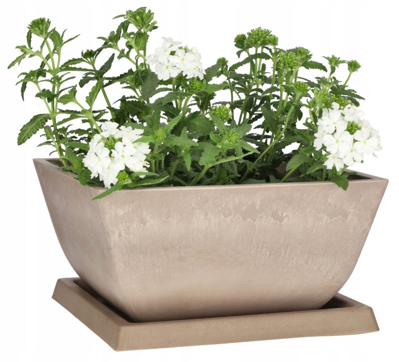 Doniczka kompozytowa KOTARBAU z podstawką 127 mm beżowa 1 szt.