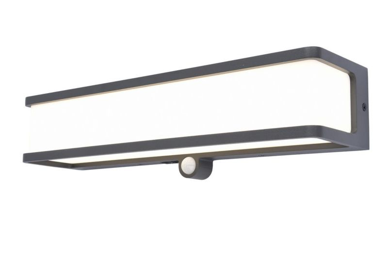 Kinkiet zewnętrzny z czujnikiem Lutec Doblo szaro-biały LED 16.5W 4000K 1800lm IP54 wym: 9 x 35 x 9,1 cm aluminium - 1 szt.