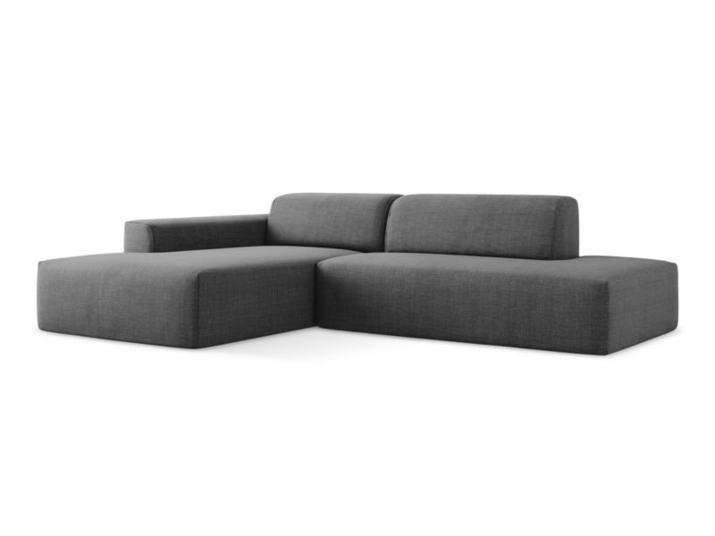 Narożnik prawostronny LaMiaSofa BOVA z tkaniny strukturalnej 240x90 cm ciemny szary 1 szt.