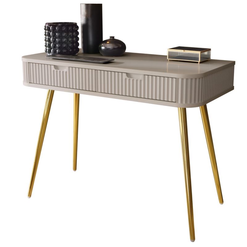 Toaletka z szufladami Bettso ZOVA 103 cm na złotych nogach kaszmirowy beż 1szt.