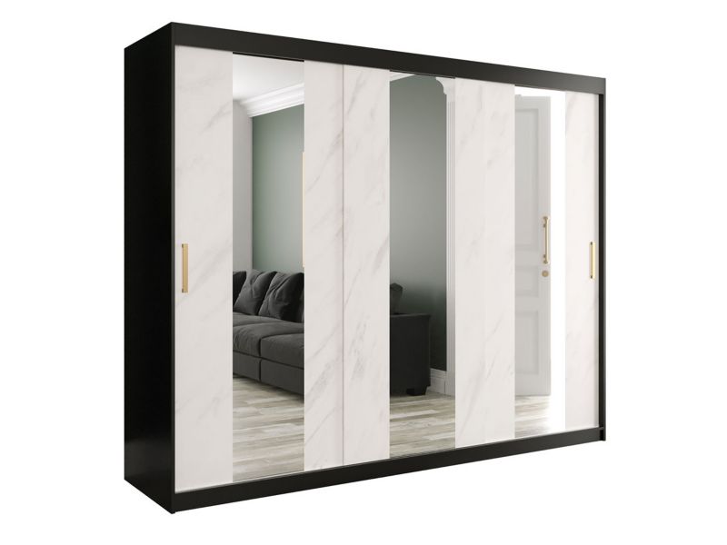 Szafa MIRJAN 24 Marmur Pole 250 czarny mat / biały marmur 1 szt.