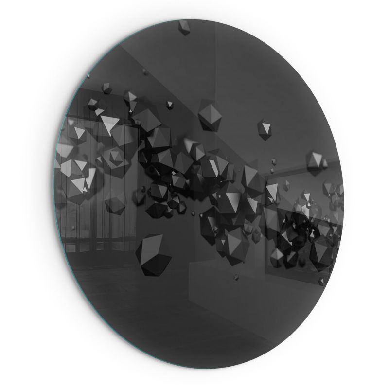 Płyta Szklana Wallfluent fi90 cm Transparentna Szyba Ochronna Abstrakcyjna chmura brył 1 szt.