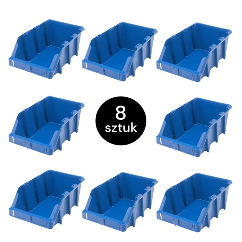 Pojemnik magazynowy Mega-M kuweta warsztatowa 265x420x168mm niebieski 8x 1szt.