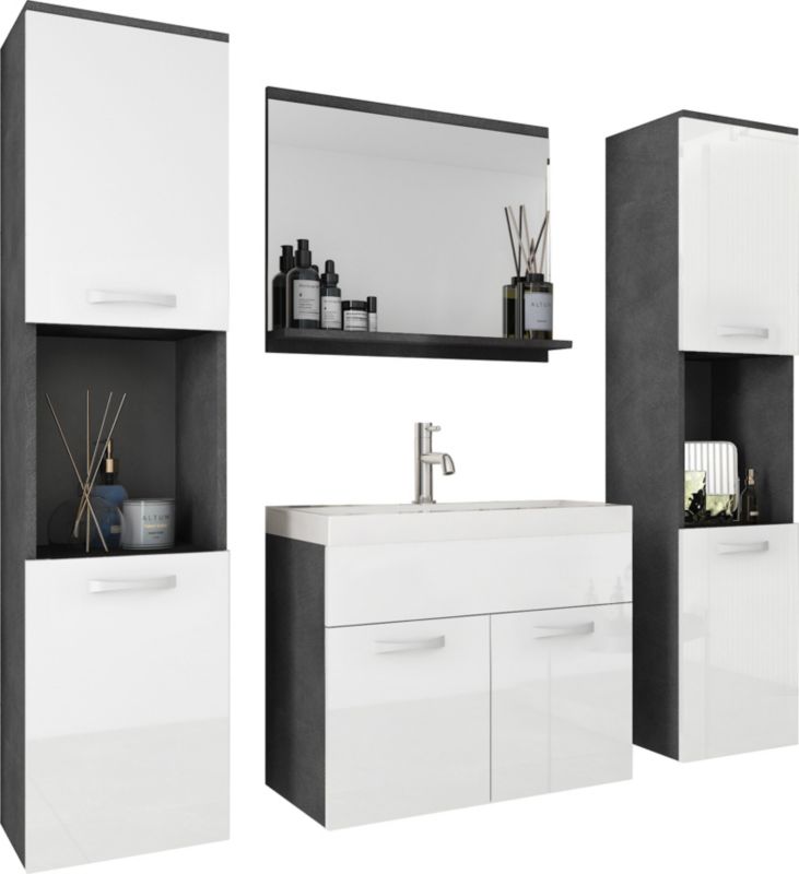 Zestaw mebli łazienkowych MINIO go for it MONTANA XL matera/biały połysk 1 kpl.