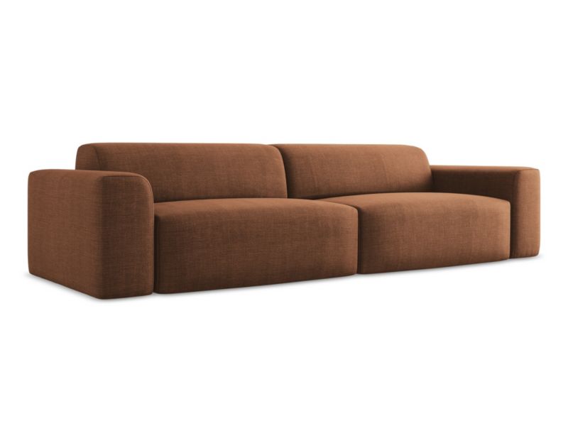 4-osobowa kanapa modułowa LaMiaSofa BOVA z tkaniny strukturalnej 300x104 cm terakota 1 szt.