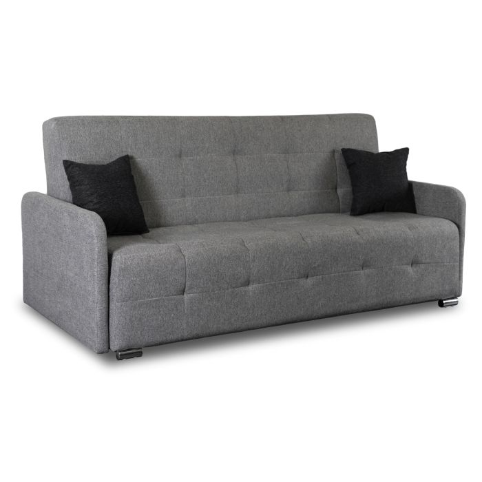 Sofa Aria Mebel Elite Rozkładana z Funkcją Spania i Pojemnikiem Szara 1 szt
