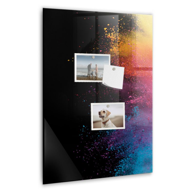 Szklana tablica magnetyczna Wallfluent 40x60 cm Kolorowy proszek Biały marker 1 szt.