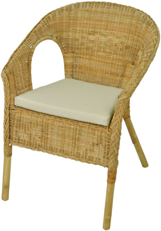 Poduszka na krzesło rattanowe fotel AMPO beżowy 1 szt.