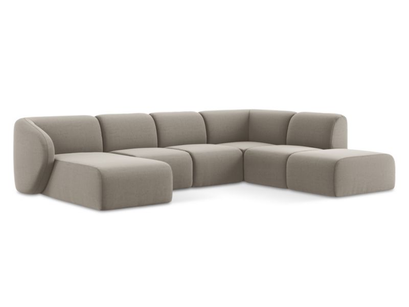 Sofa panoramiczna lewa LaMiaSofa CERVO z tkaniny welwetowej 325x236 cm kreci 1 szt.