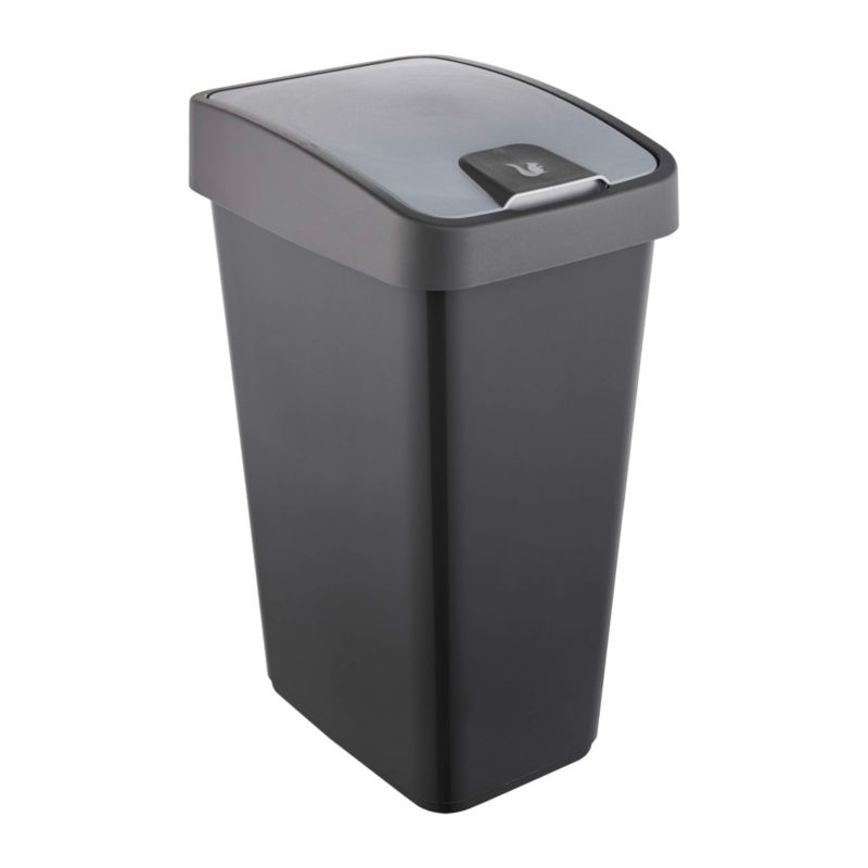 Kosz na śmieci Keeeper Magne 45 l grafitowy ze zdejmowaną pokrywą dwufunkcyjną z tworzywa PP, 1 szt.