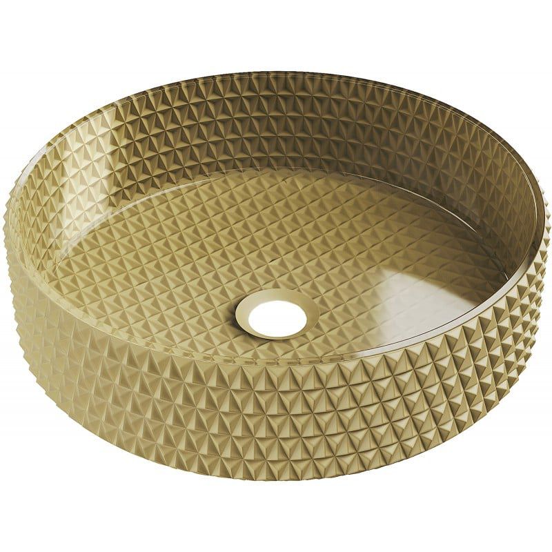 Szklana Umywalka nablatowa Mexen Aura złota 39x39 cm 1 szt.