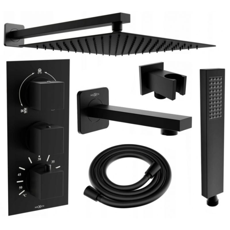 Zestaw wannowo-prysznicowy Mexen Cube czarny 25 cm 1 szt.
