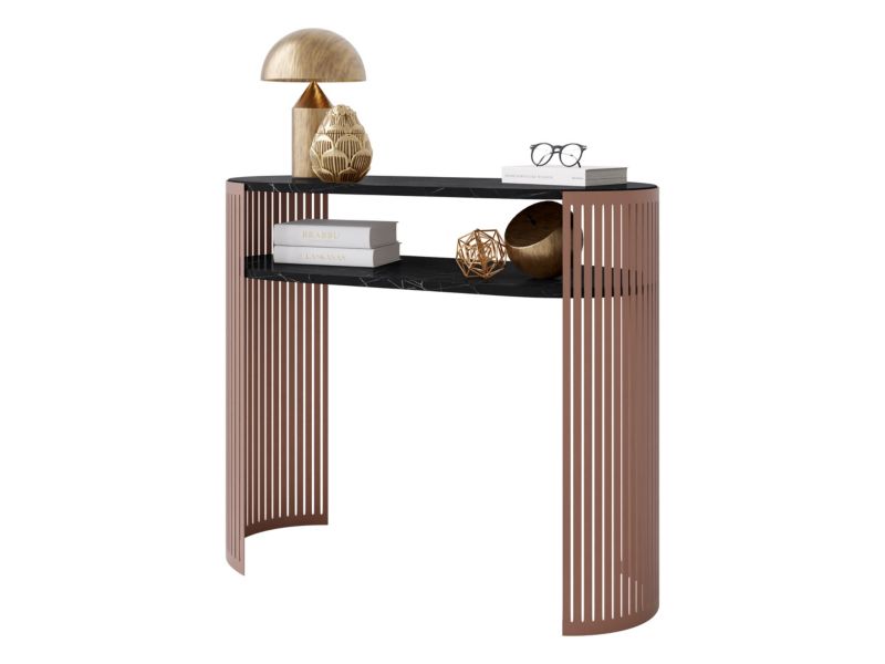 Konsola owalna MIRJAN 24 Fikoli miedziany/black pietra grigia 1 szt.