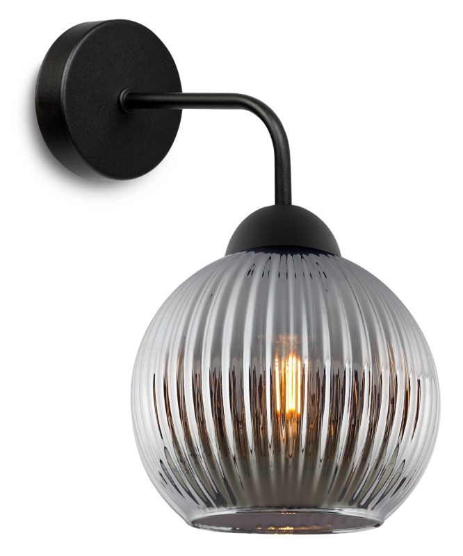 Lampa ścienna kinkiet Light Home LH Riffle 1x E27 60W szara kula 1szt.